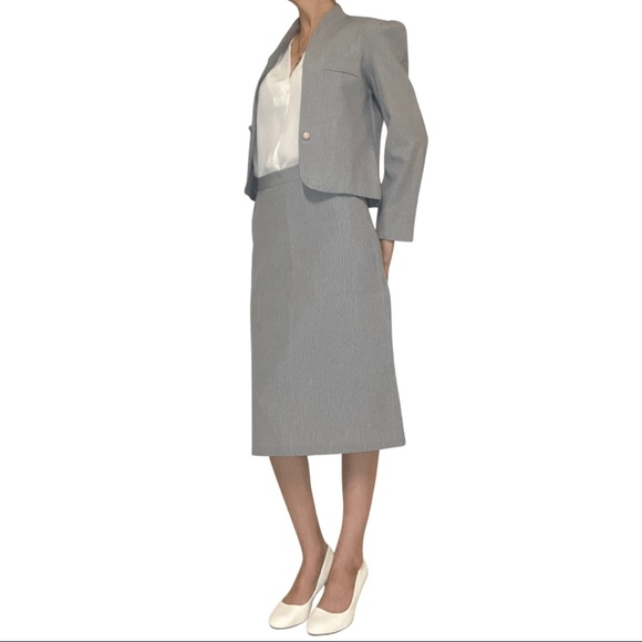 Vintage ≈1930/40s Pinstripe One Button Skirt Suit - Picture 13 of 16